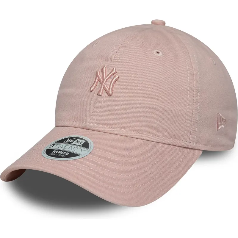 petten-gebogen-roze-verstelbaar-9twenty-mini-washed-van-new-york-yankees-mlb-van-new-era