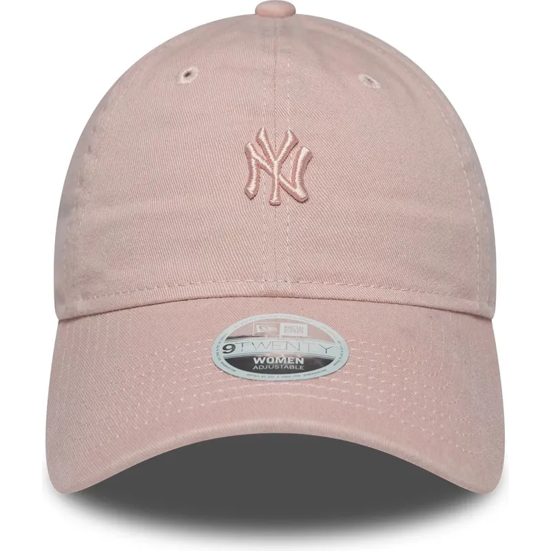 petten-gebogen-roze-verstelbaar-9twenty-mini-washed-van-new-york-yankees-mlb-van-new-era