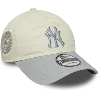 Petten gebogen beige verstelbaar 9TWENTY World Series Cooperstown van New York Yankees MLB van New Era