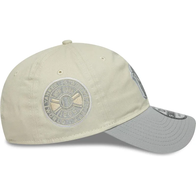 petten-gebogen-beige-verstelbaar-9twenty-world-series-cooperstown-van-new-york-yankees-mlb-van-new-era