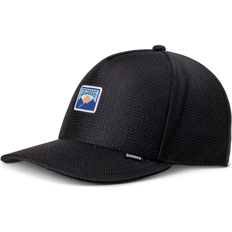 petten-gebogen-zwart-snapback-mountain-hft-perfo-van-djinns