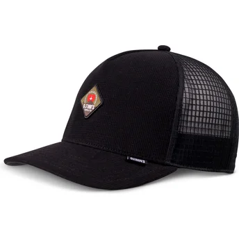 Petten gebogen zwart snapback Mountain HFT Waffle van Djinns
