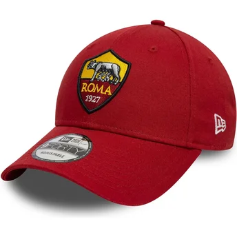Petten gebogen rood verstelbaar 9FORTY Core van Associazione Sportiva Roma Serie A van New Era
