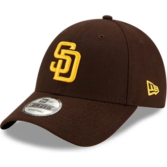 Petten gebogen bruin verstelbaar 9FORTY The League van San Diego Padres MLB van New Era