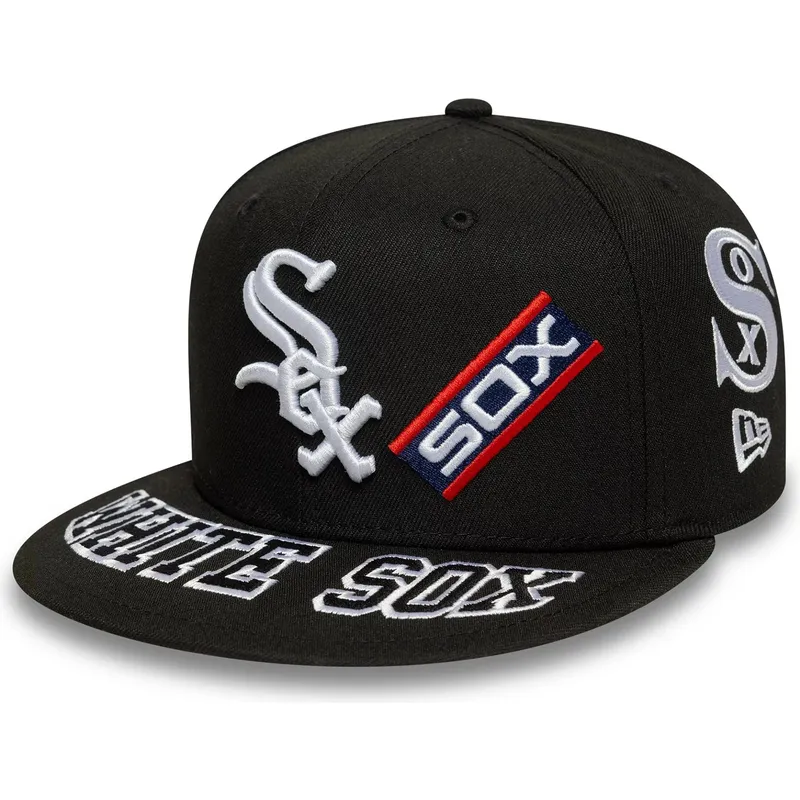 petten-plat-zwart-fitted-59fifty-all-over-van-chicago-white-sox-mlb-van-new-era