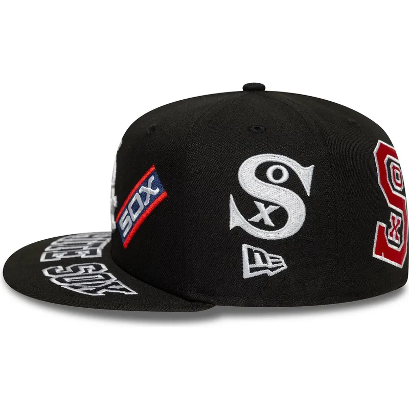 petten-plat-zwart-fitted-59fifty-all-over-van-chicago-white-sox-mlb-van-new-era