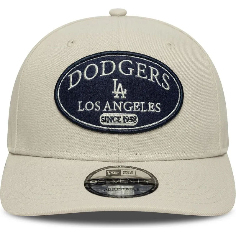 petten-gebogen-beige-snapback-9seventy-stretch-snap-patch-van-los-angeles-dodgers-mlb-van-new-era