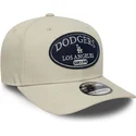 petten-gebogen-beige-snapback-9seventy-stretch-snap-patch-van-los-angeles-dodgers-mlb-van-new-era