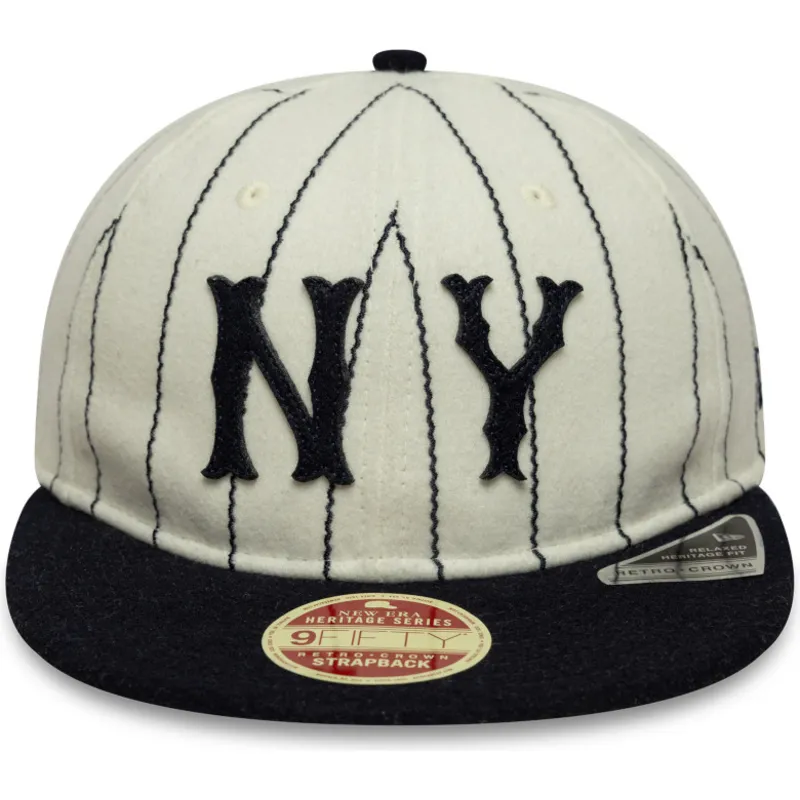 petten-plat-beige-verstelbaar-9fifty-retro-crown-heritage-van-new-york-yankees-mlb-van-new-era
