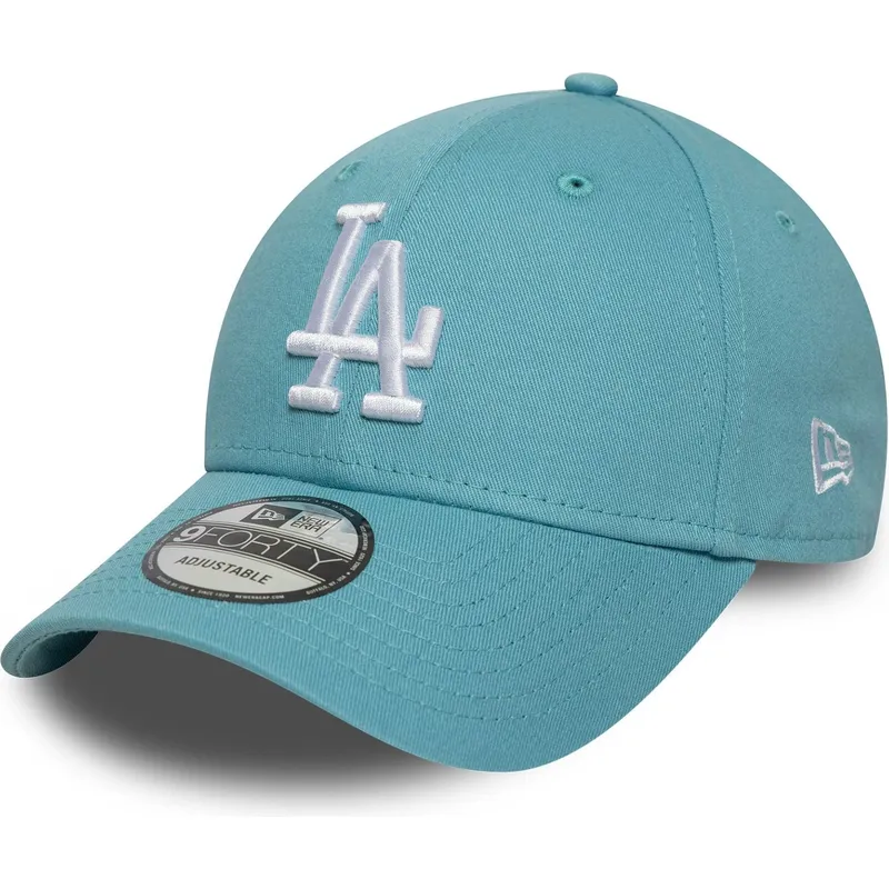 petten-gebogen-blauw-verstelbaar-9forty-league-essential-van-los-angeles-dodgers-mlb-van-new-era