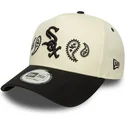 petten-gebogen-beige-snapback-a-frame-paisley-van-chicago-white-sox-mlb-van-new-era