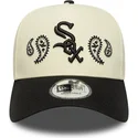petten-gebogen-beige-snapback-a-frame-paisley-van-chicago-white-sox-mlb-van-new-era