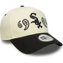 petten-gebogen-beige-snapback-a-frame-paisley-van-chicago-white-sox-mlb-van-new-era