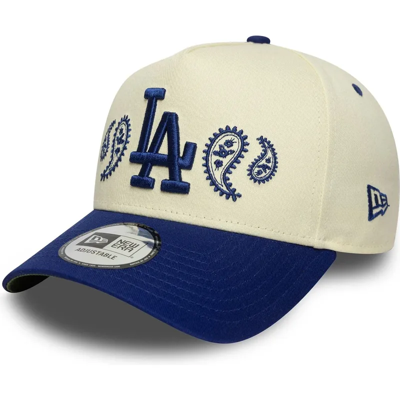 petten-gebogen-beige-snapback-a-frame-paisley-van-los-angeles-dodgers-mlb-van-new-era