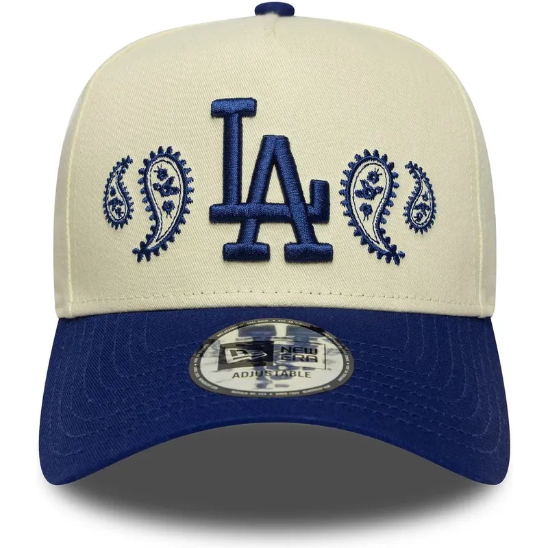 petten-gebogen-beige-snapback-a-frame-paisley-van-los-angeles-dodgers-mlb-van-new-era