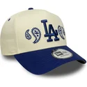 petten-gebogen-beige-snapback-a-frame-paisley-van-los-angeles-dodgers-mlb-van-new-era