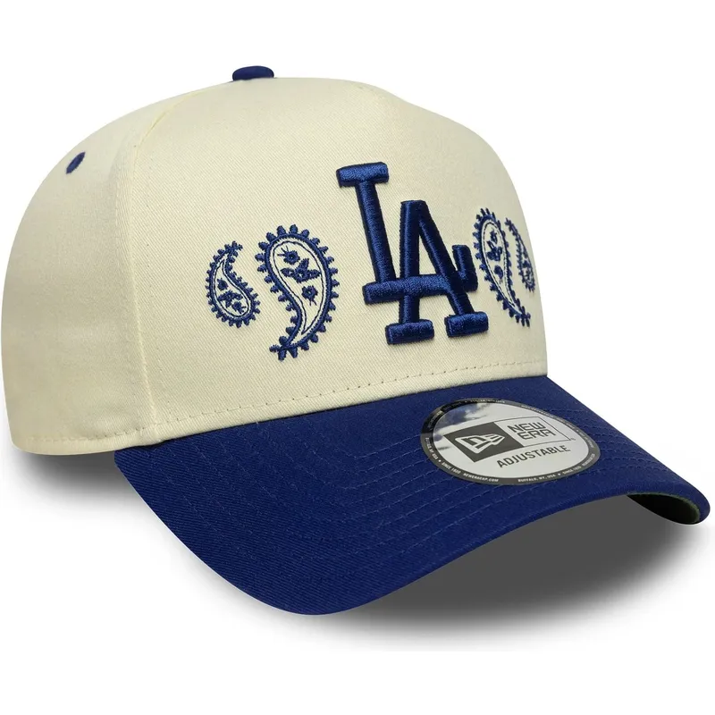 petten-gebogen-beige-snapback-a-frame-paisley-van-los-angeles-dodgers-mlb-van-new-era
