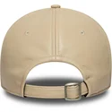 petten-gebogen-beige-verstelbaar-9twenty-leather-van-new-york-yankees-mlb-van-new-era