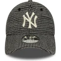 petten-gebogen-zwart-verstelbaar-9twenty-houndstooth-van-new-york-yankees-mlb-van-new-era