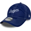 petten-gebogen-blauw-verstelbaar-9twenty-contrast-stitch-van-los-angeles-dodgers-mlb-van-new-era