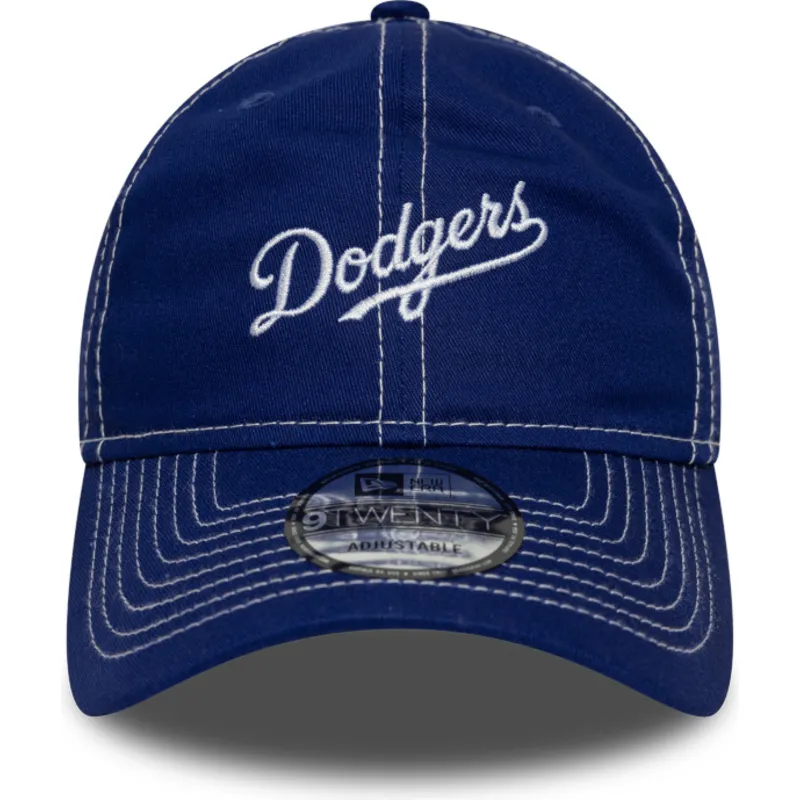 petten-gebogen-blauw-verstelbaar-9twenty-contrast-stitch-van-los-angeles-dodgers-mlb-van-new-era