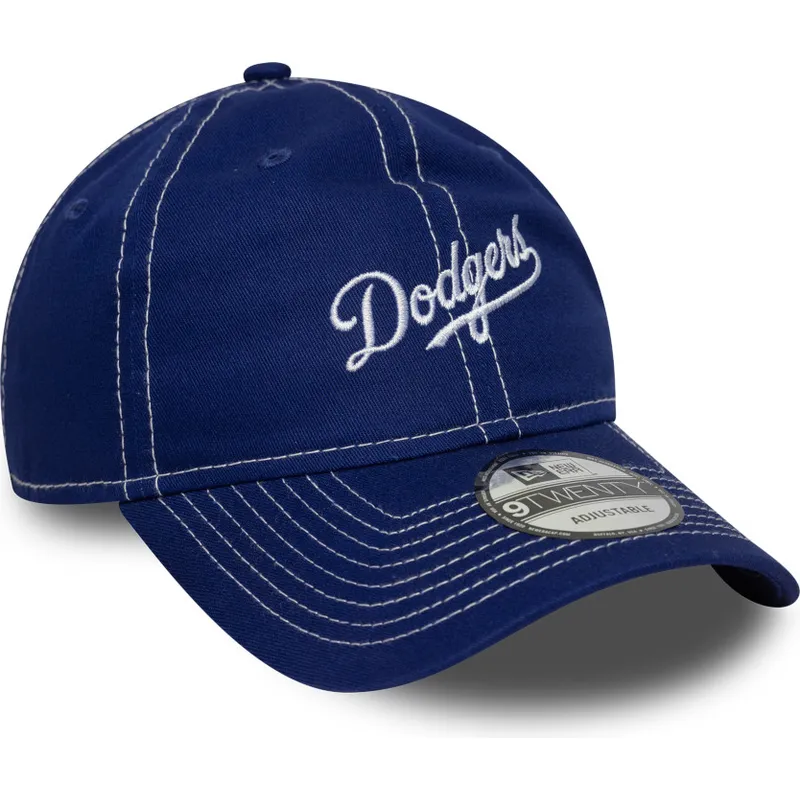 petten-gebogen-blauw-verstelbaar-9twenty-contrast-stitch-van-los-angeles-dodgers-mlb-van-new-era