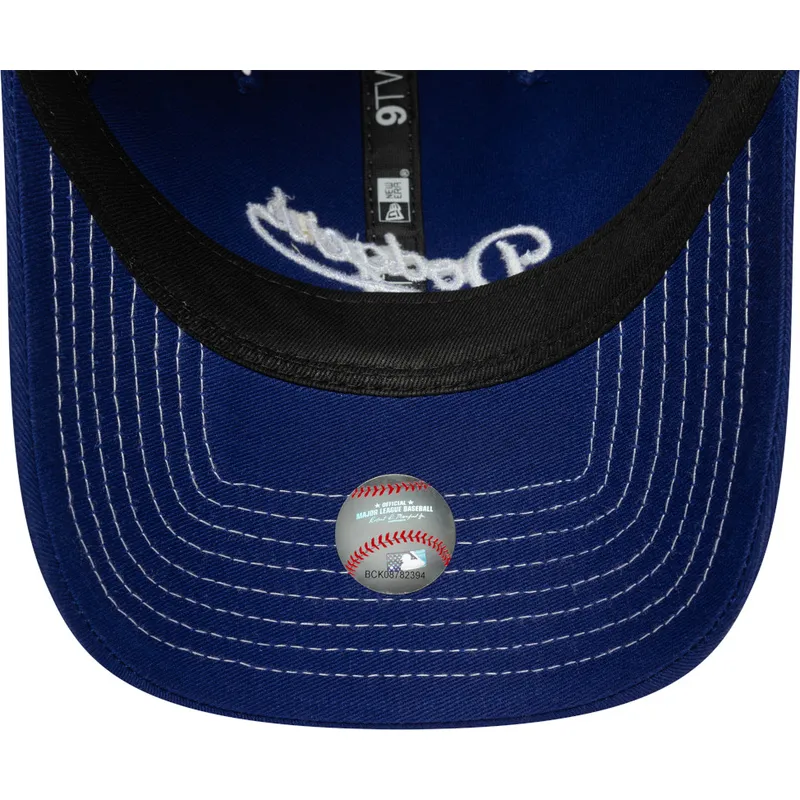 petten-gebogen-blauw-verstelbaar-9twenty-contrast-stitch-van-los-angeles-dodgers-mlb-van-new-era