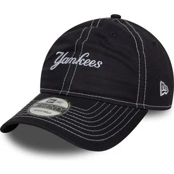 Petten gebogen marineblauw verstelbaar 9TWENTY Contrast Stitch van New York Yankees MLB van New Era