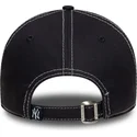 petten-gebogen-marineblauw-verstelbaar-9twenty-contrast-stitch-van-new-york-yankees-mlb-van-new-era