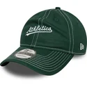 petten-gebogen-groen-verstelbaar-9twenty-contrast-stitch-van-oakland-athletics-mlb-van-new-era