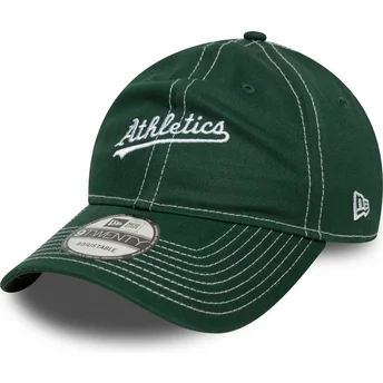 Petten gebogen groen verstelbaar 9TWENTY Contrast Stitch van Oakland Athletics MLB van New Era