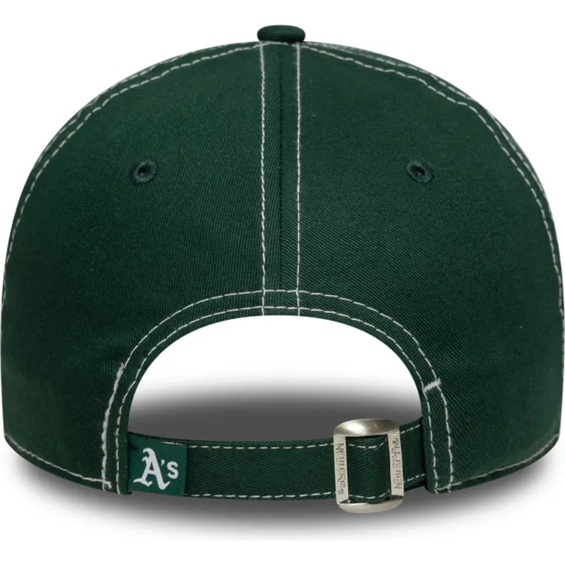 petten-gebogen-groen-verstelbaar-9twenty-contrast-stitch-van-oakland-athletics-mlb-van-new-era