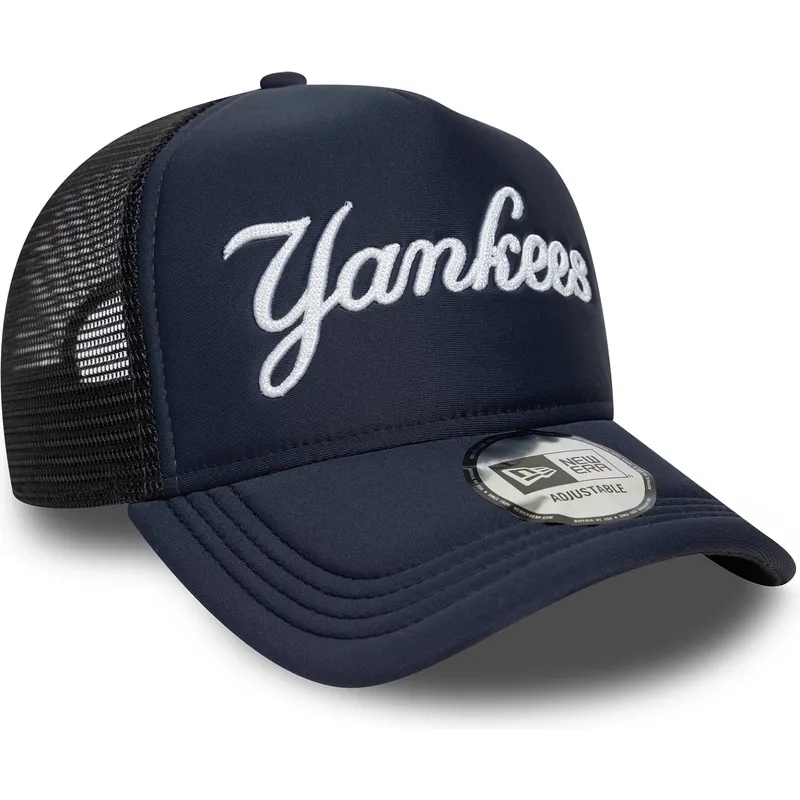 petten-gebogen-marineblauw-snapback-a-frame-script-van-new-york-yankees-mlb-van-new-era