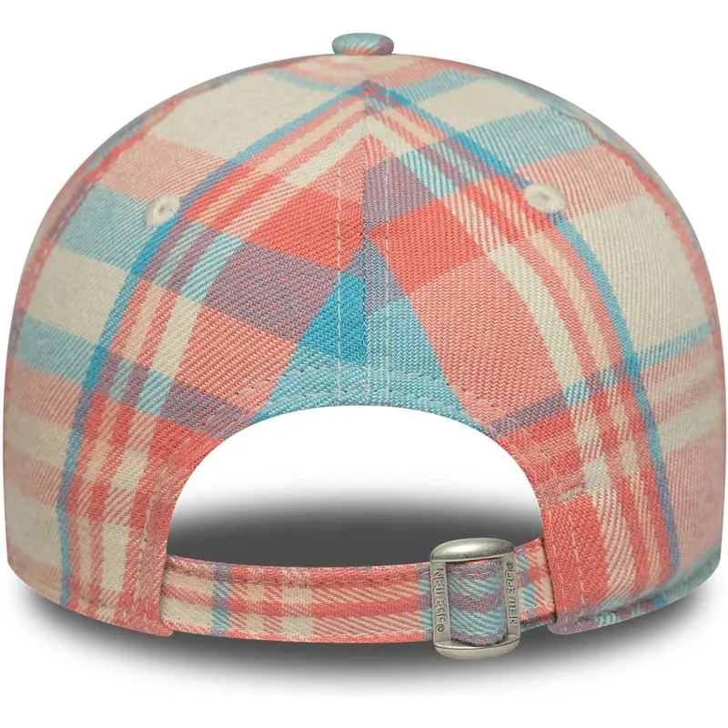 petten-gebogen-roze-verstelbaar-9forty-check-van-new-york-yankees-mlb-van-new-era