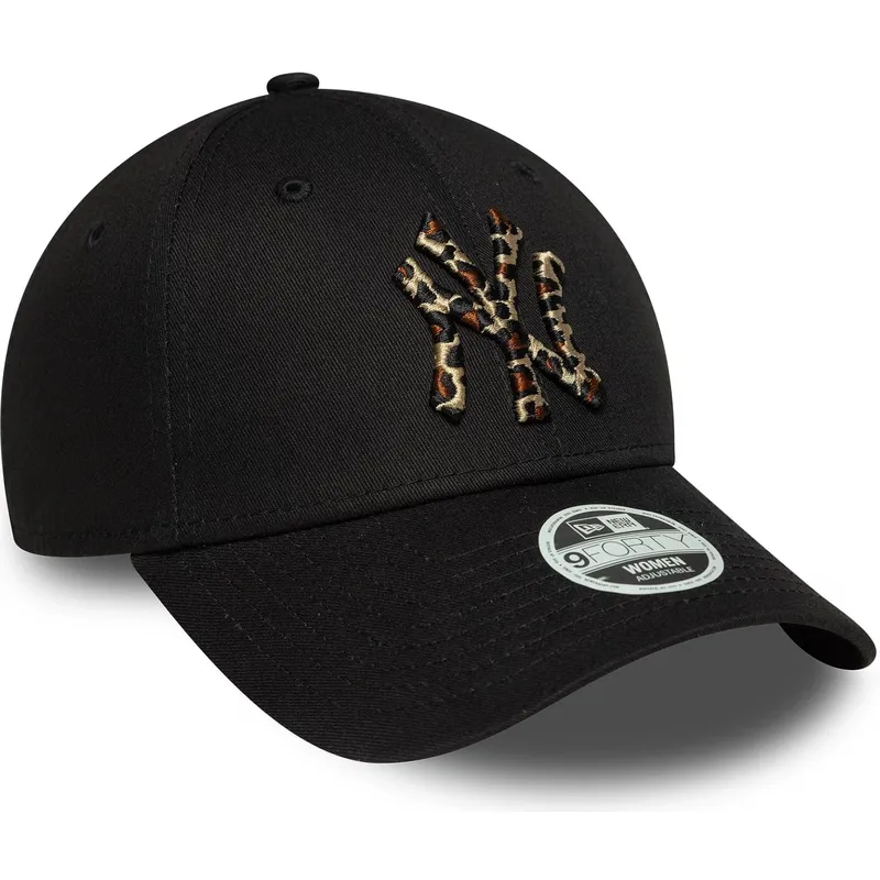 petten-gebogen-zwart-verstelbaar-9forty-leopard-infill-van-new-york-yankees-mlb-van-new-era