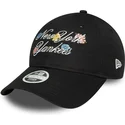 petten-gebogen-zwart-verstelbaar-9forty-floral-script-van-new-york-yankees-mlb-van-new-era