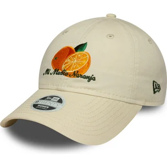 Petten gebogen beige verstelbaar 9TWENTY Phrase Mi Media van New Era
