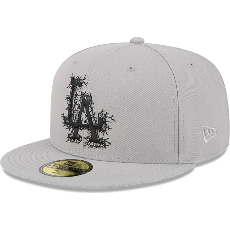 petten-plat-grijs-fitted-59fifty-cracked-van-los-angeles-dodgers-mlb-van-new-era
