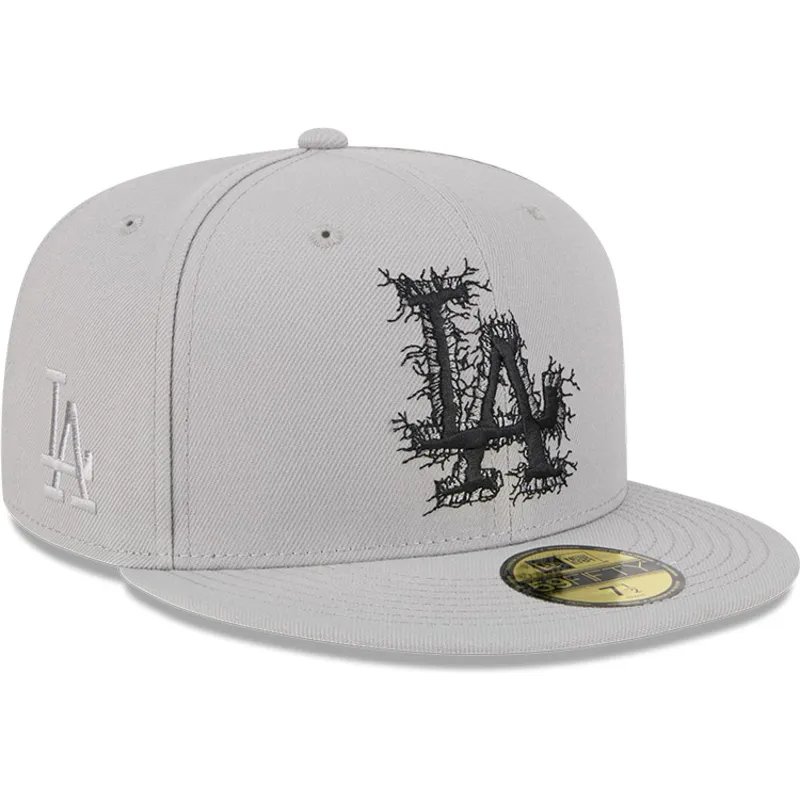 petten-plat-grijs-fitted-59fifty-cracked-van-los-angeles-dodgers-mlb-van-new-era