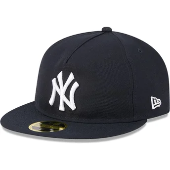 Petten plat marineblauw fitted 59FIFTY Retro Crown A Frame Easy van New York Yankees MLB van New Era