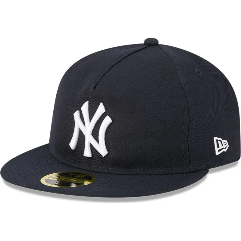 petten-plat-marineblauw-fitted-59fifty-retro-crown-a-frame-easy-van-new-york-yankees-mlb-van-new-era