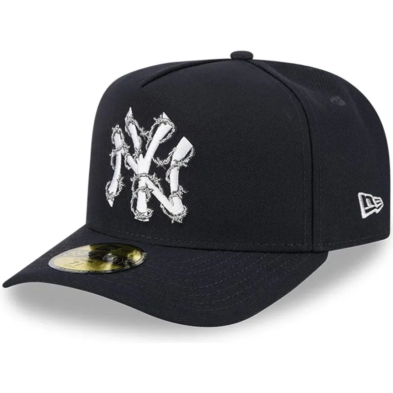 petten-gebogen-marineblauw-fitted-59fifty-a-frame-wired-van-new-york-yankees-mlb-van-new-era