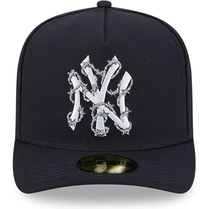 petten-gebogen-marineblauw-fitted-59fifty-a-frame-wired-van-new-york-yankees-mlb-van-new-era