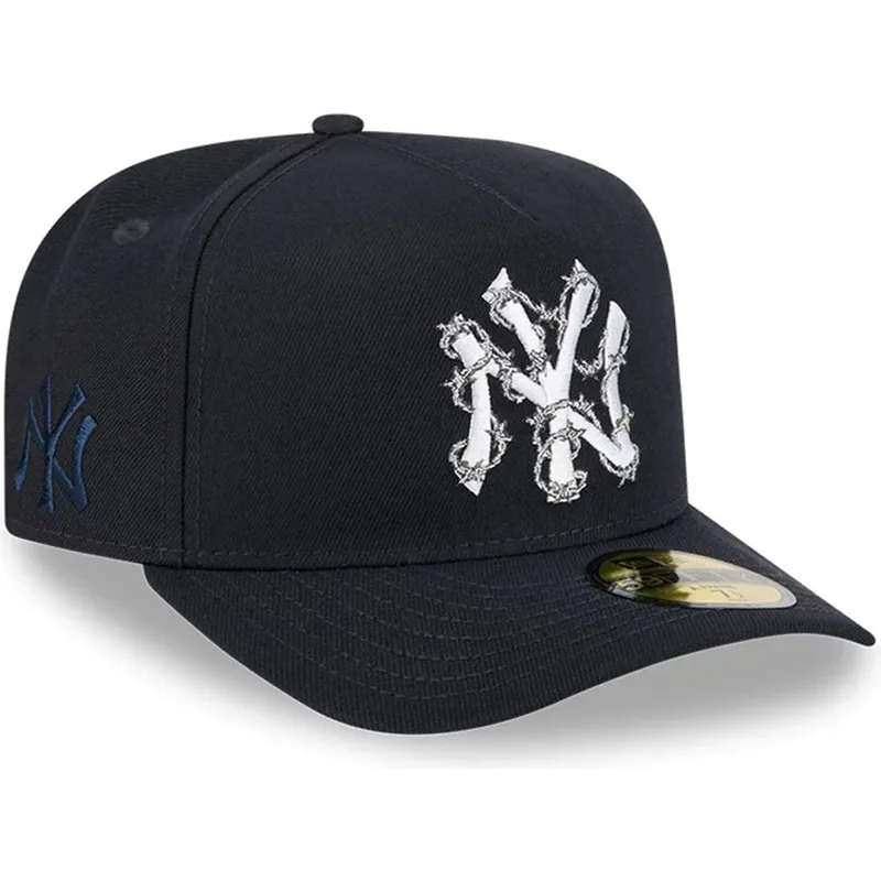 petten-gebogen-marineblauw-fitted-59fifty-a-frame-wired-van-new-york-yankees-mlb-van-new-era