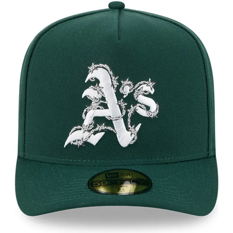 petten-gebogen-groen-fitted-59fifty-a-frame-wired-van-oakland-athletics-mlb-van-new-era