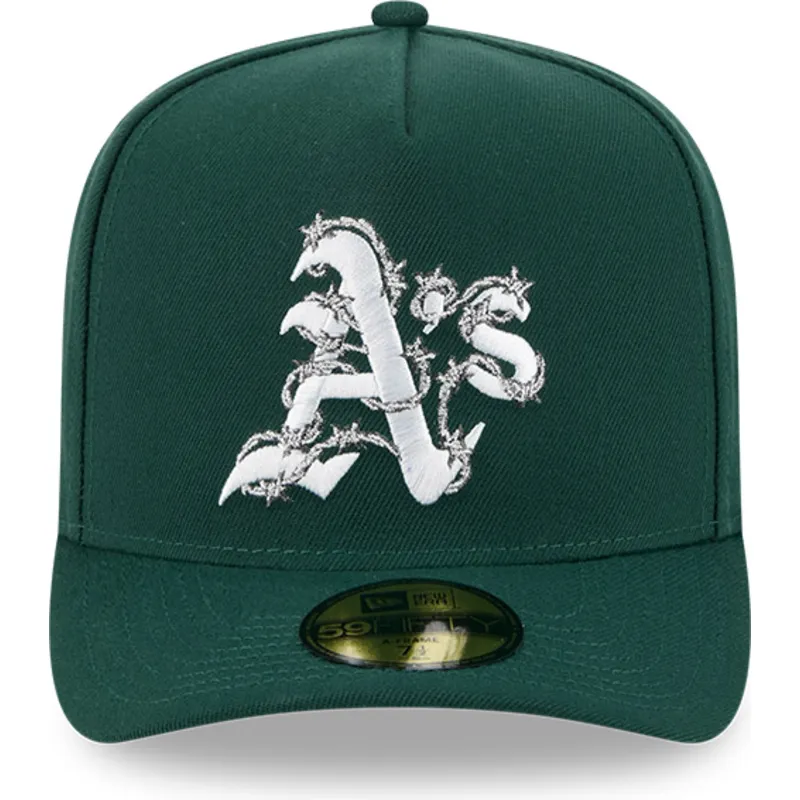 petten-gebogen-groen-fitted-59fifty-a-frame-wired-van-oakland-athletics-mlb-van-new-era
