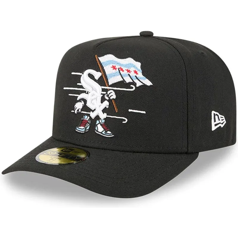 petten-gebogen-zwart-fitted-59fifty-a-frame-cartoon-van-chicago-white-sox-mlb-van-new-era