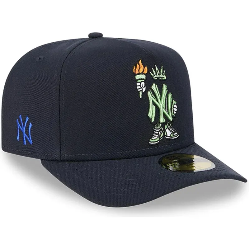 petten-gebogen-marineblauw-fitted-59fifty-a-frame-cartoon-van-new-york-yankees-mlb-van-new-era