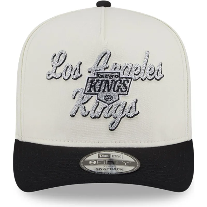 petten-gebogen-beige-snapback-9fifty-a-frame-chainstitch-van-los-angeles-kings-nhl-van-new-era