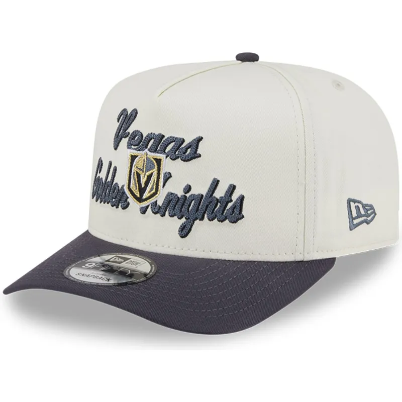 petten-gebogen-beige-snapback-9fifty-a-frame-chainstitch-van-vegas-golden-knights-nhl-van-new-era
